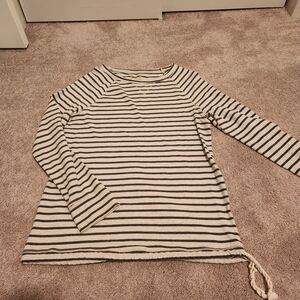 Ruff Hewn Gray and White Striped Long Sleeve Tee